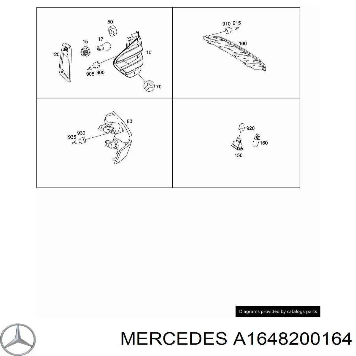 A1648200164 Mercedes Задня ліва фара