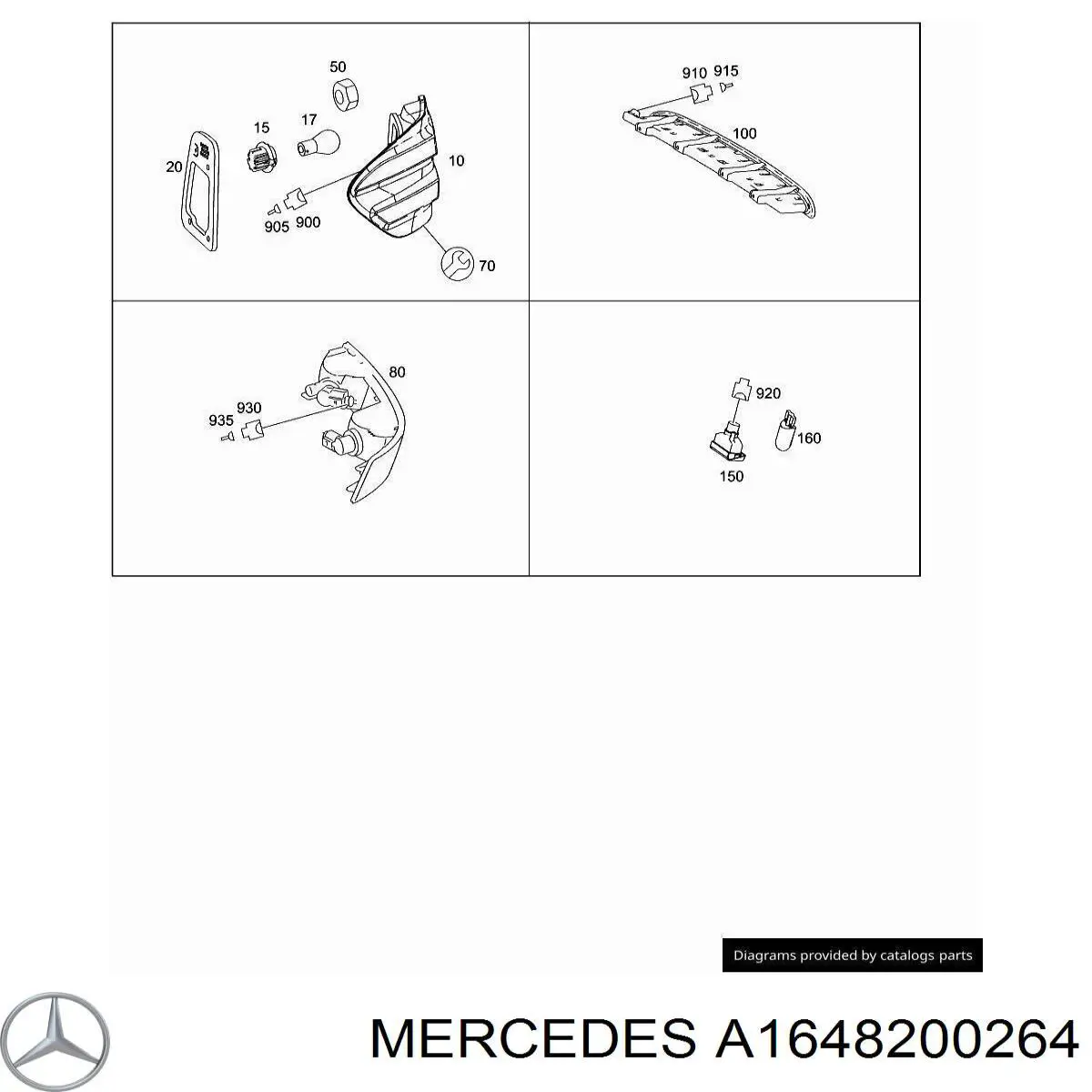 A1648200264 Mercedes Ліхтар задній правий