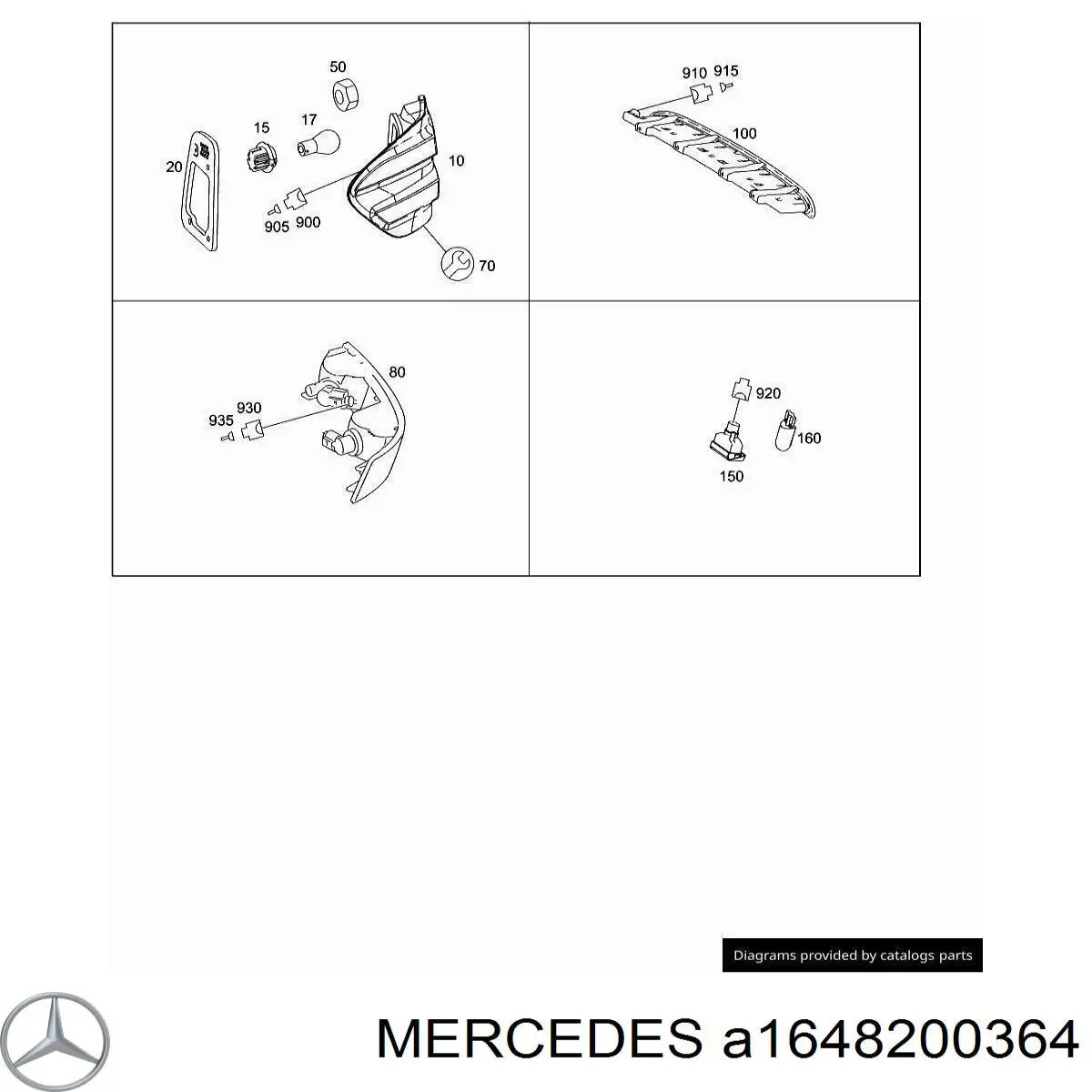 A1648200364 Mercedes Лівий катафот бампера