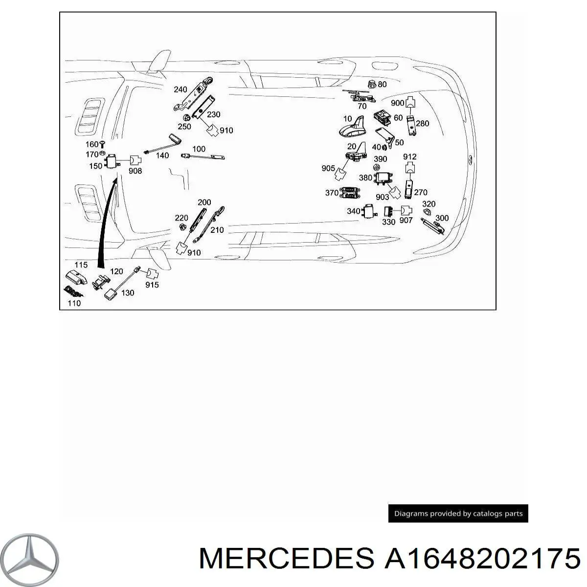 Антена автомобильна Mercedes A1648202175