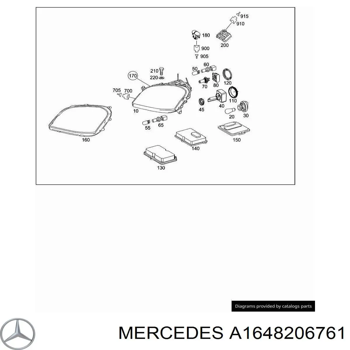 Фари Mercedes A1648206761 ціна, від 2018.73 USD