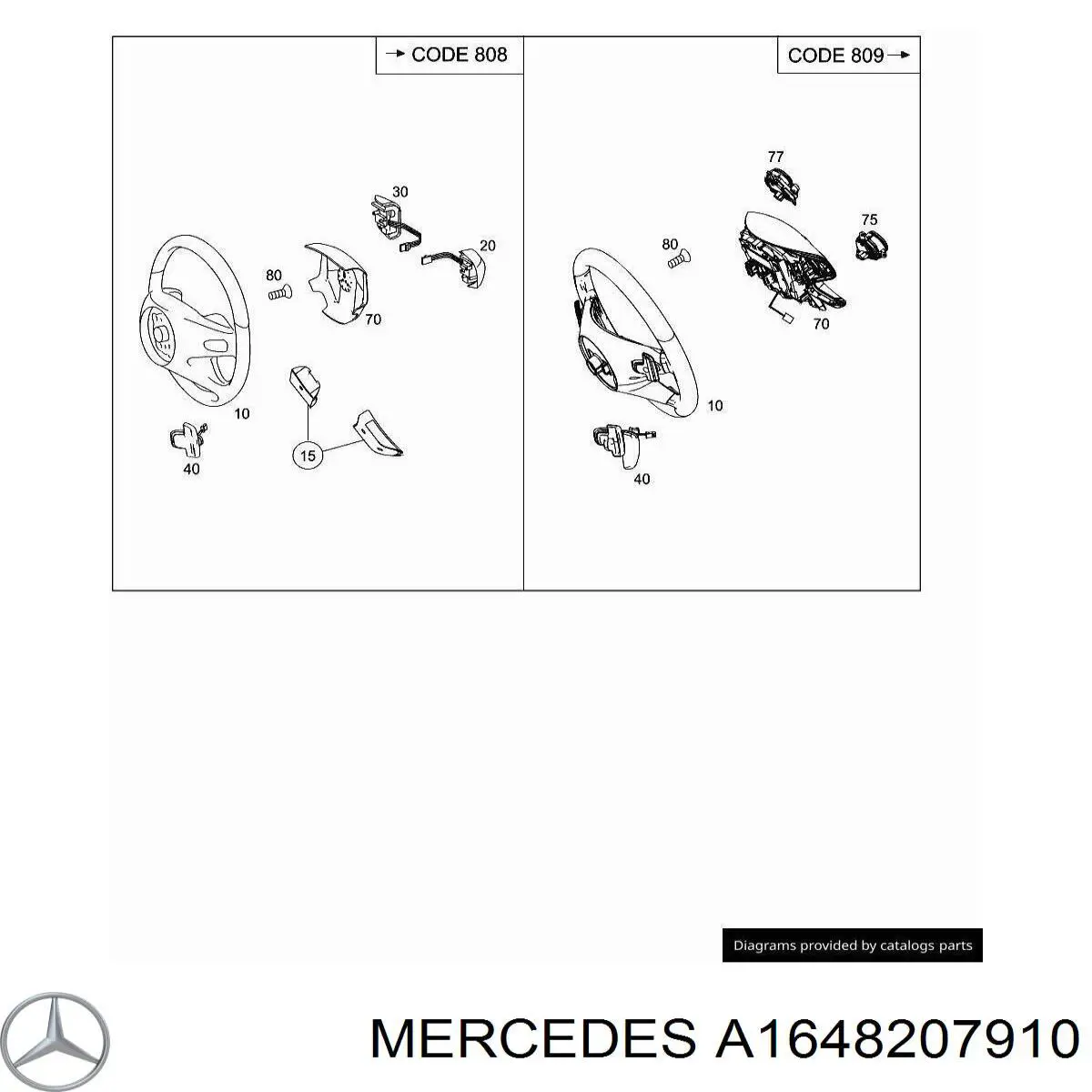 A1648207910 Mercedes Кнопка вмикання обігріву керма