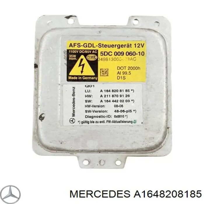 Блок керування освітленням A1648208185 Mercedes