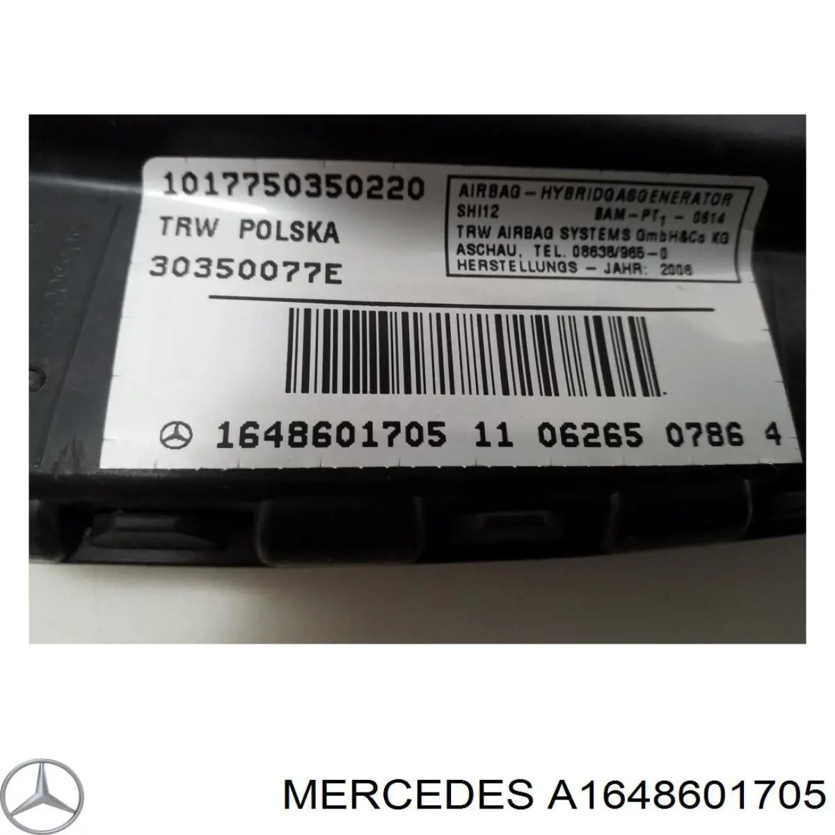 Купити A1648601705 Mercedes Подушка безпеки AIRBAG спинки сидіння, лівого