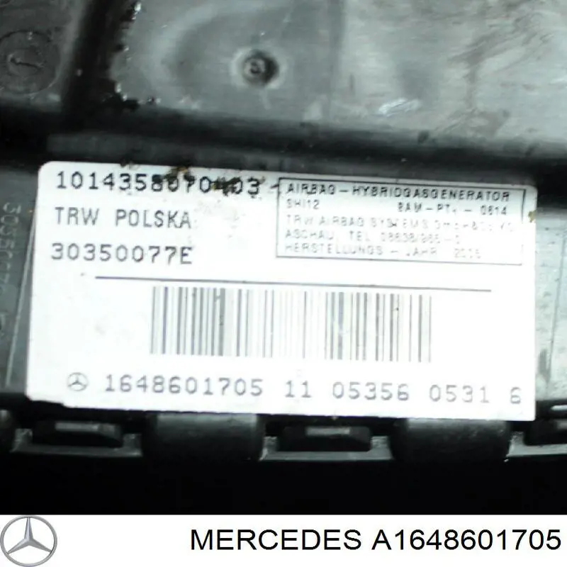 Подушка Айрбег спинки сидіння лівого Mercedes A1648601705 ціна, від 17.74 USD