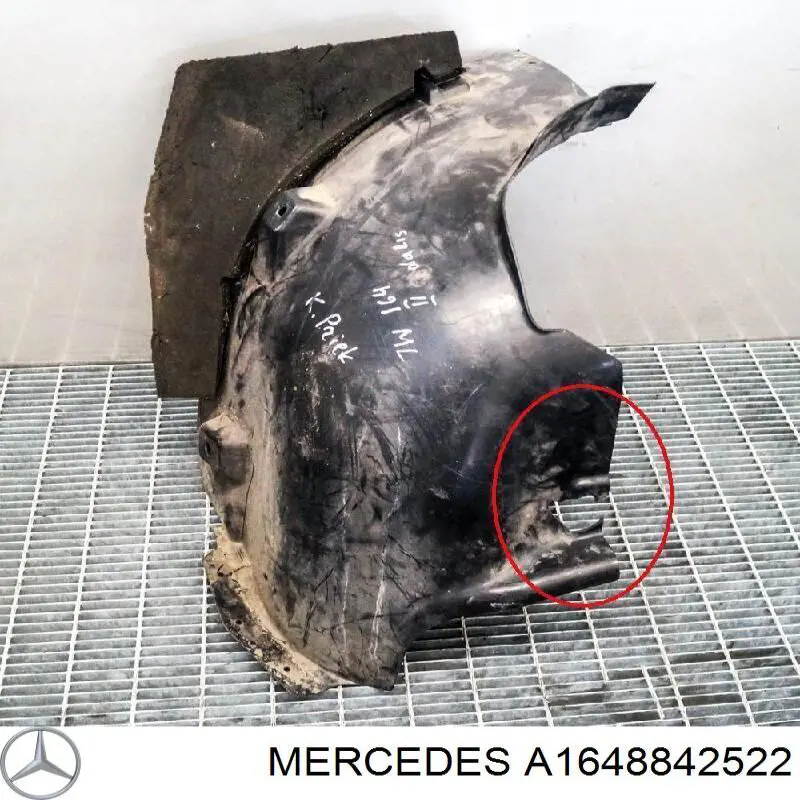 Купити A1648842522 Mercedes Підкрилок переднього крила, лівий задній