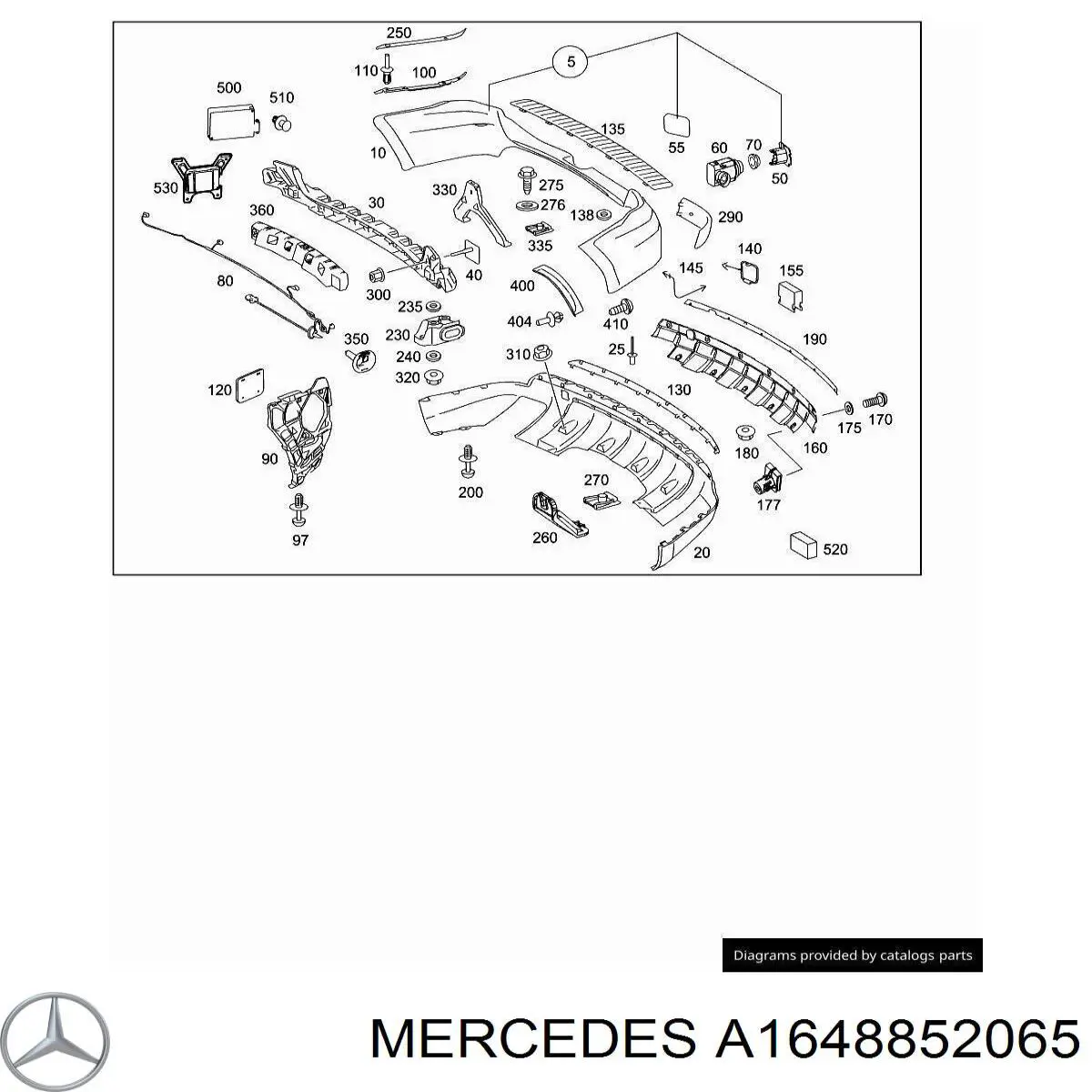 Кронштейн бампера заднього, правий Mercedes A1648852065 ціна, від 38.01 USD