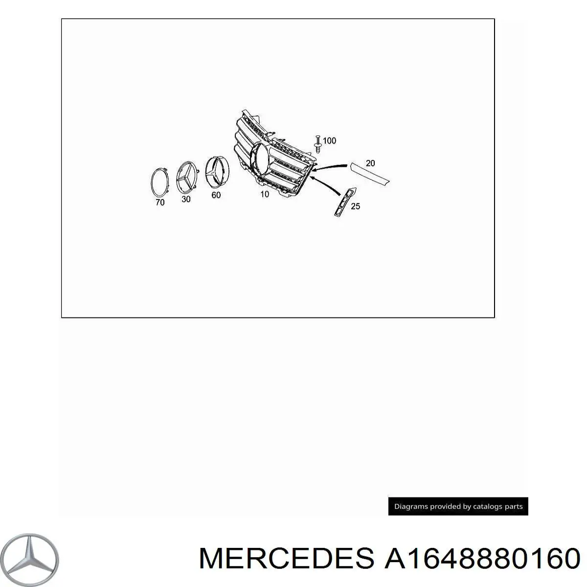 Облицювання радіатора Mercedes A1648880160 ціна, від 24.07 USD