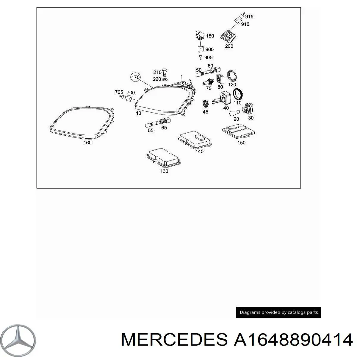 A1648890414 Mercedes кронштейн кріплення протитуманною фари, правої