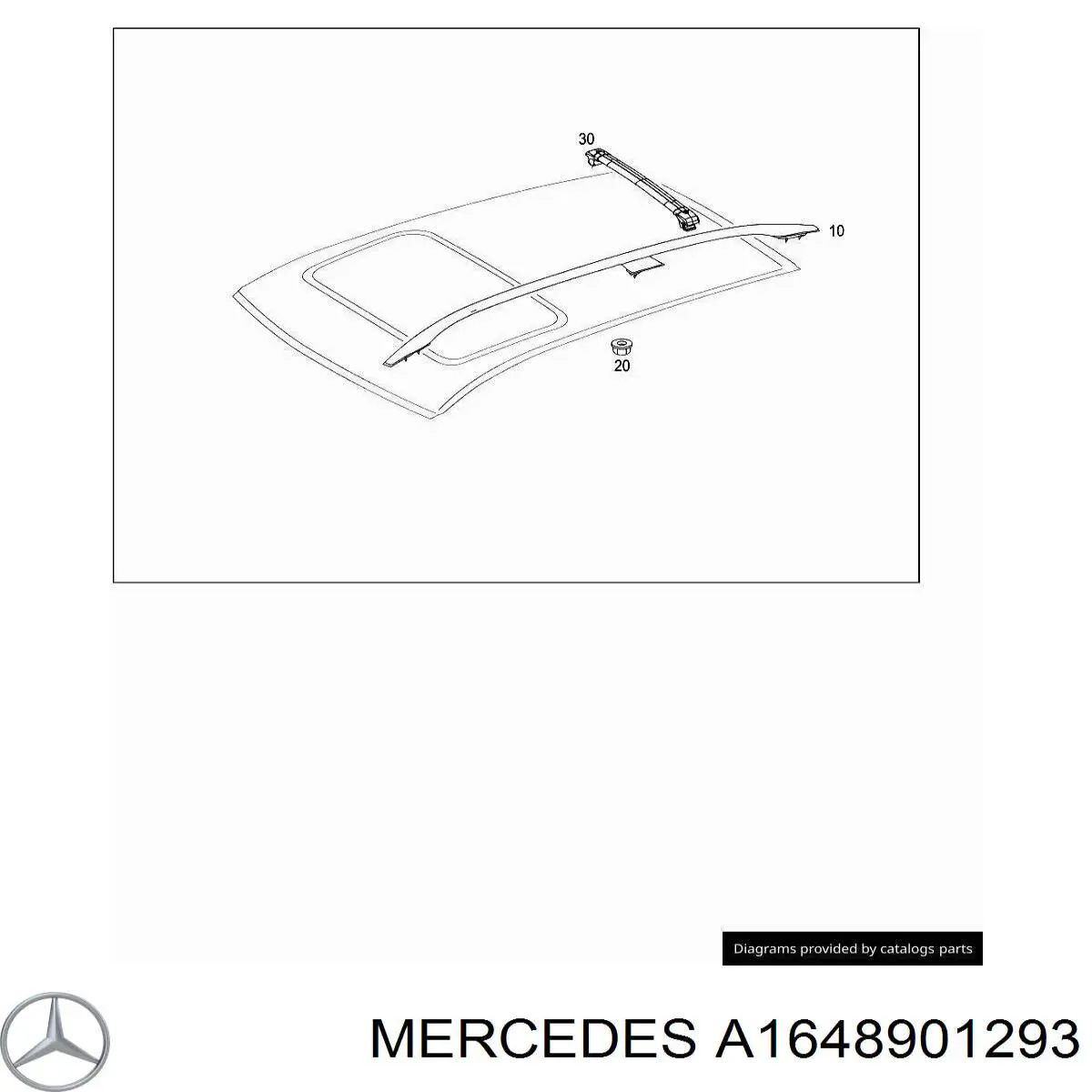 Рейлінг даху правий Mercedes A1648901293 ціна, від 78.74 USD