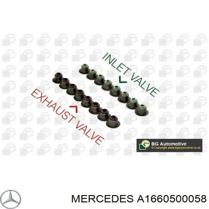 A1660500058 Mercedes сальник клапана (маслознімний, впуск/випуск, комплект на мотор)