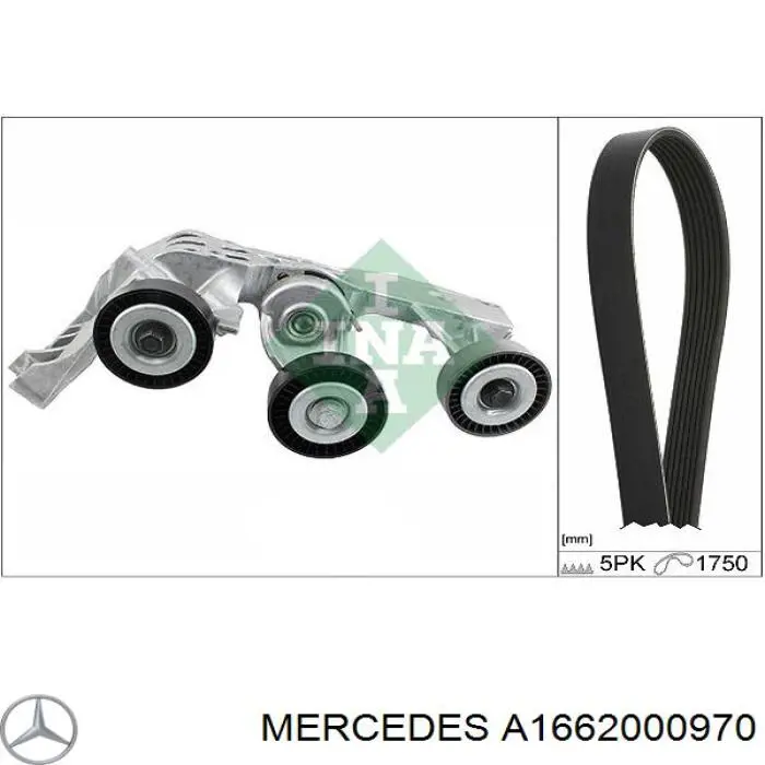 Натягувач приводного ременя Mercedes A1662000970 ціна, від 117.62 USD