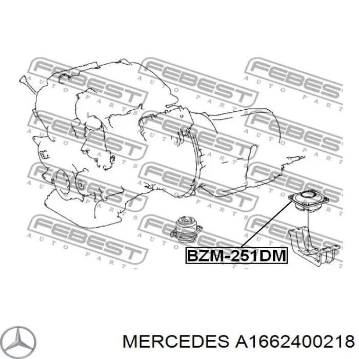 Подушка трансмісії (опора коробки передач) Mercedes A1662400218 ціна, від 29.84 USD