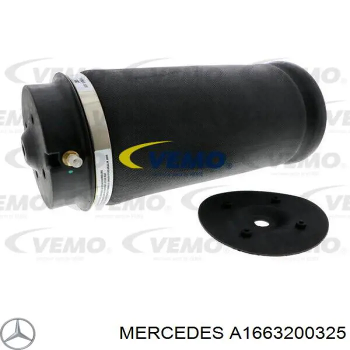 Пневмоподушка/Пневморессора моста заднього A1663200325 Mercedes