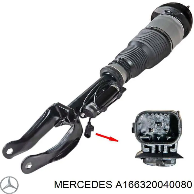 Амортизатор передній, правий Mercedes A166320040080 ціна, від 439.68 USD