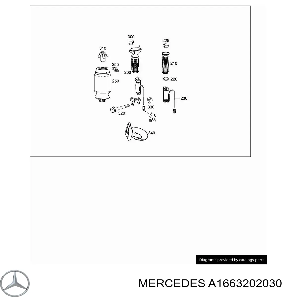 Амортизатор задній Mercedes A1663202030 ціна, від 126.69 USD