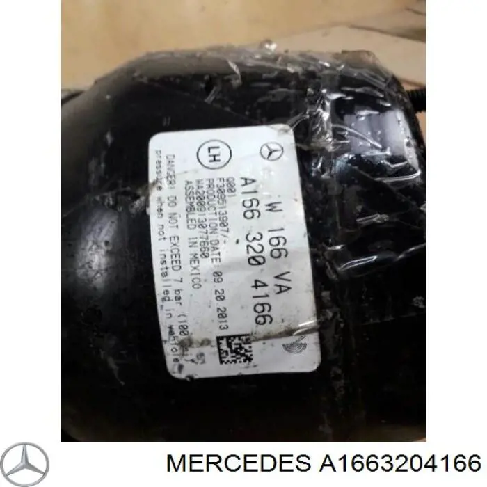 Пневмоподушка/Пневморессора моста Mercedes A1663204166 ціна, від 269.84 USD