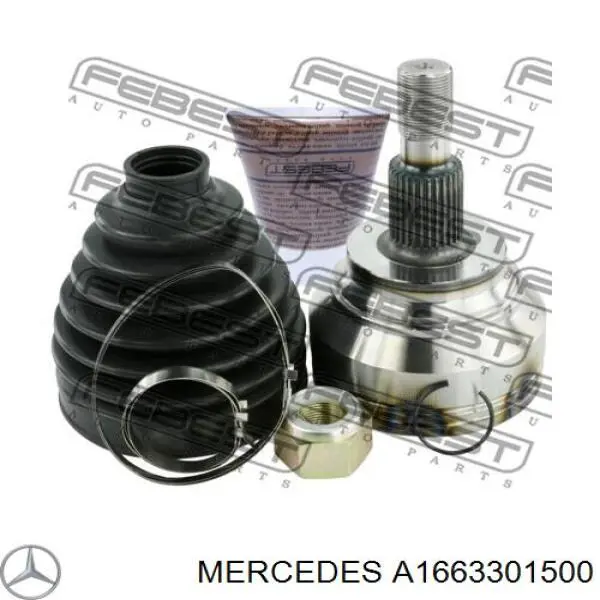 1663301500 Mercedes піввісь (привід передня, права)