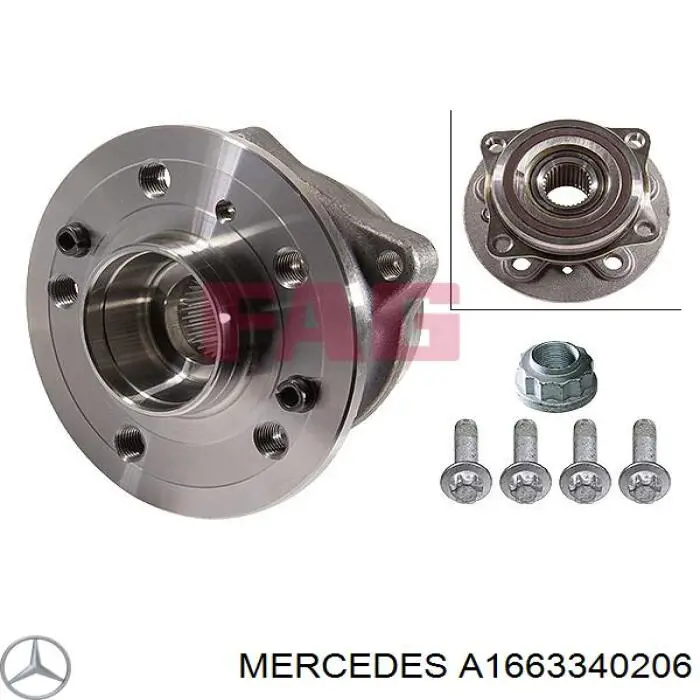 Маточина колеса передня Mercedes A1663340206 ціна, від 107.68 USD