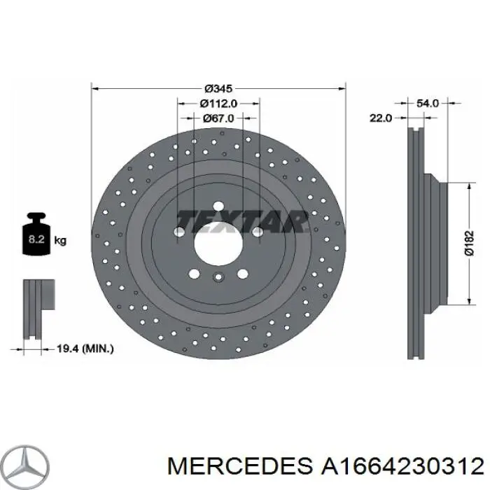 A1664230312 Mercedes Дискові гальма