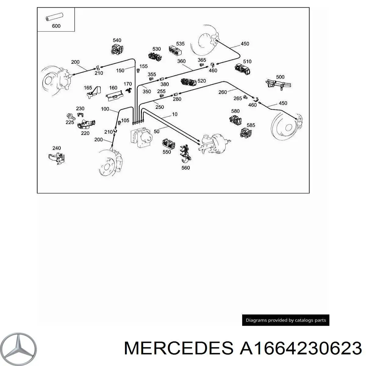 A1664230823 Mercedes Скоба гальмівної трубки