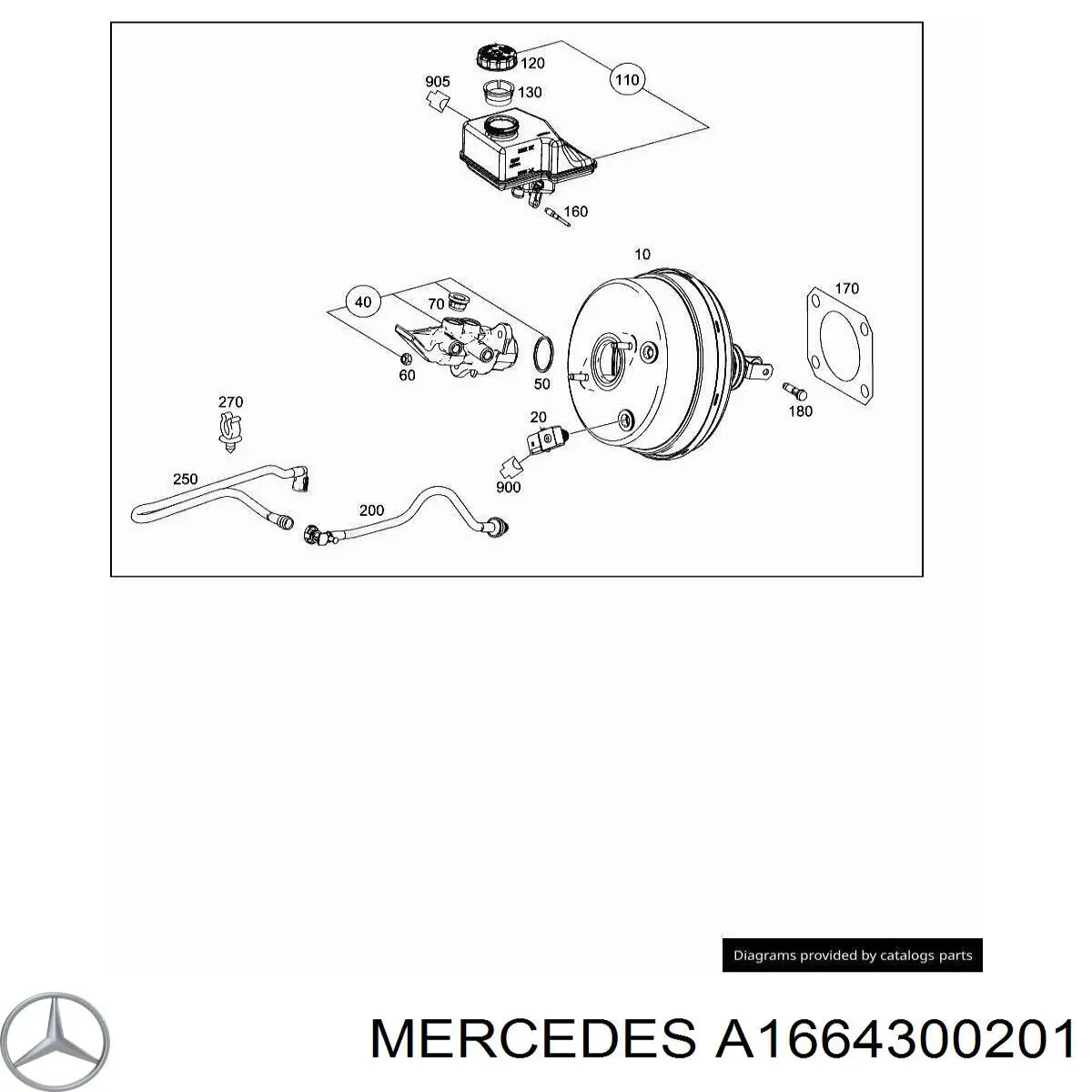Циліндр головний гальма (Гідротормоз) Mercedes A1664300201 ціна, від 73.33 USD