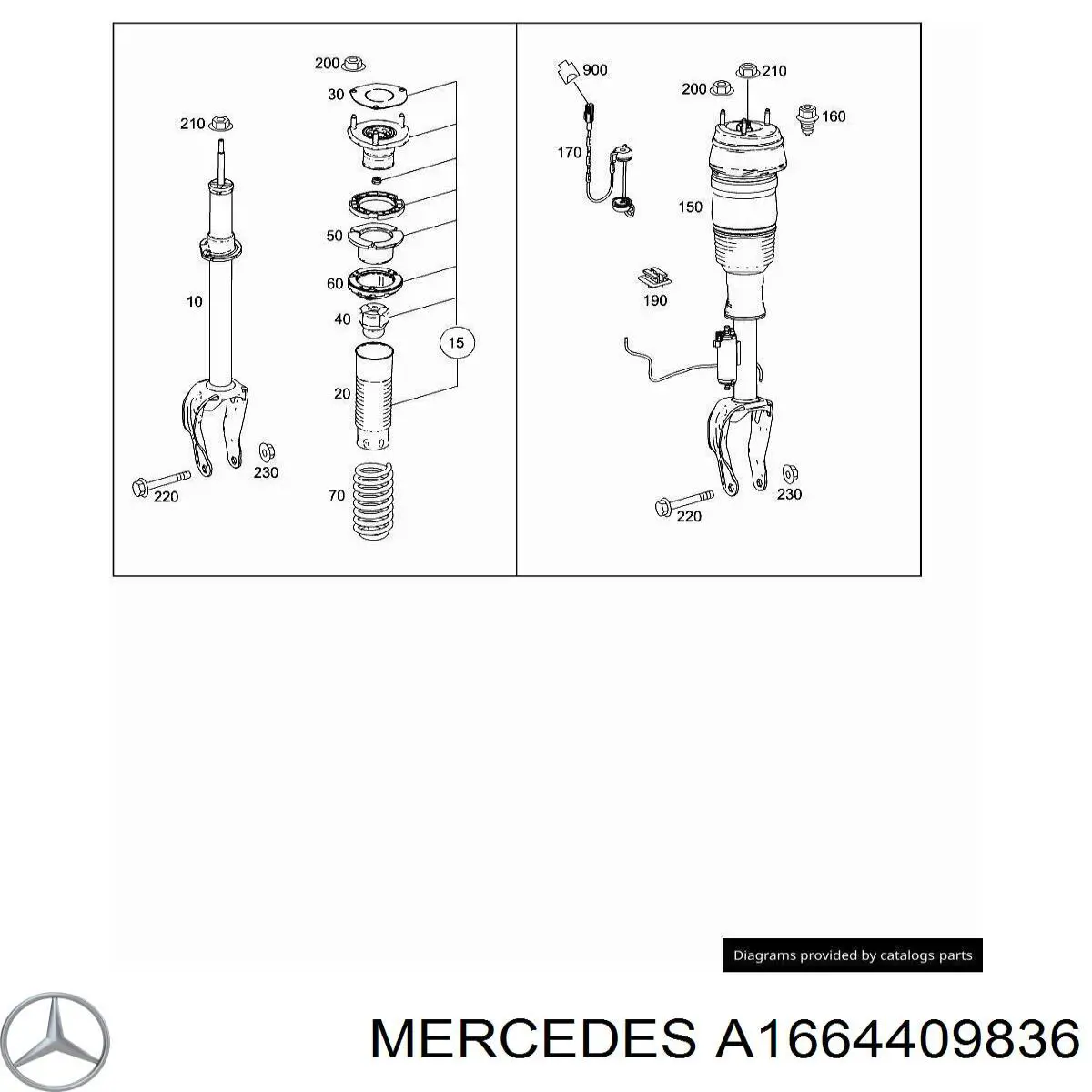  Mercedes A1664409836 ціна, від 25.34 USD