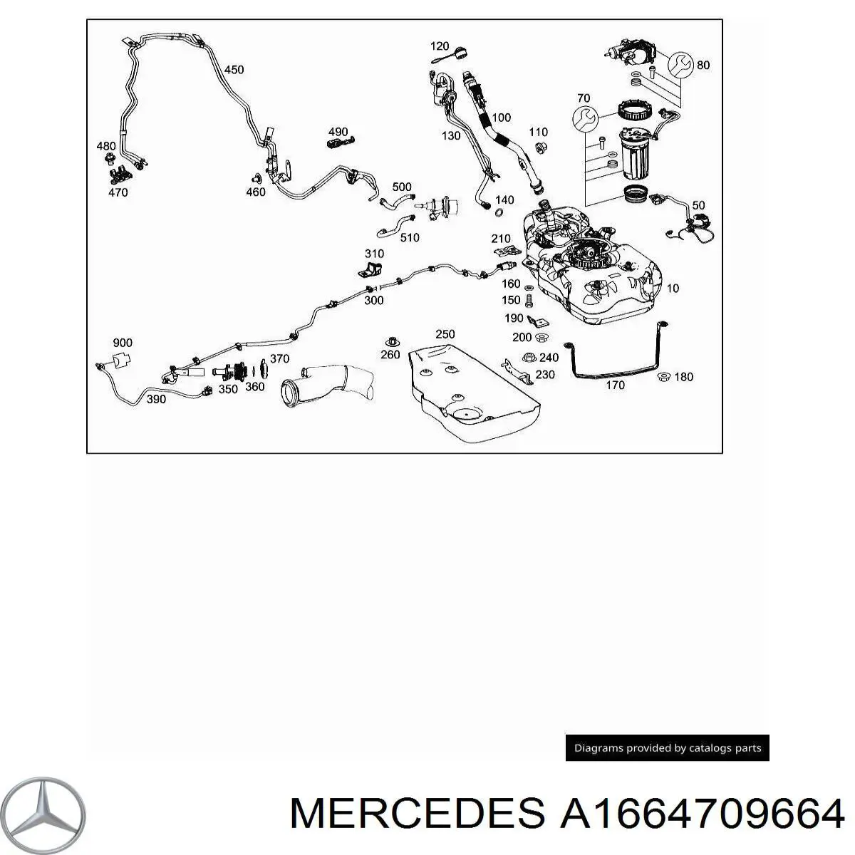 Трубопровід подачі Ad blue на Mercedes ML/GLE (W166)