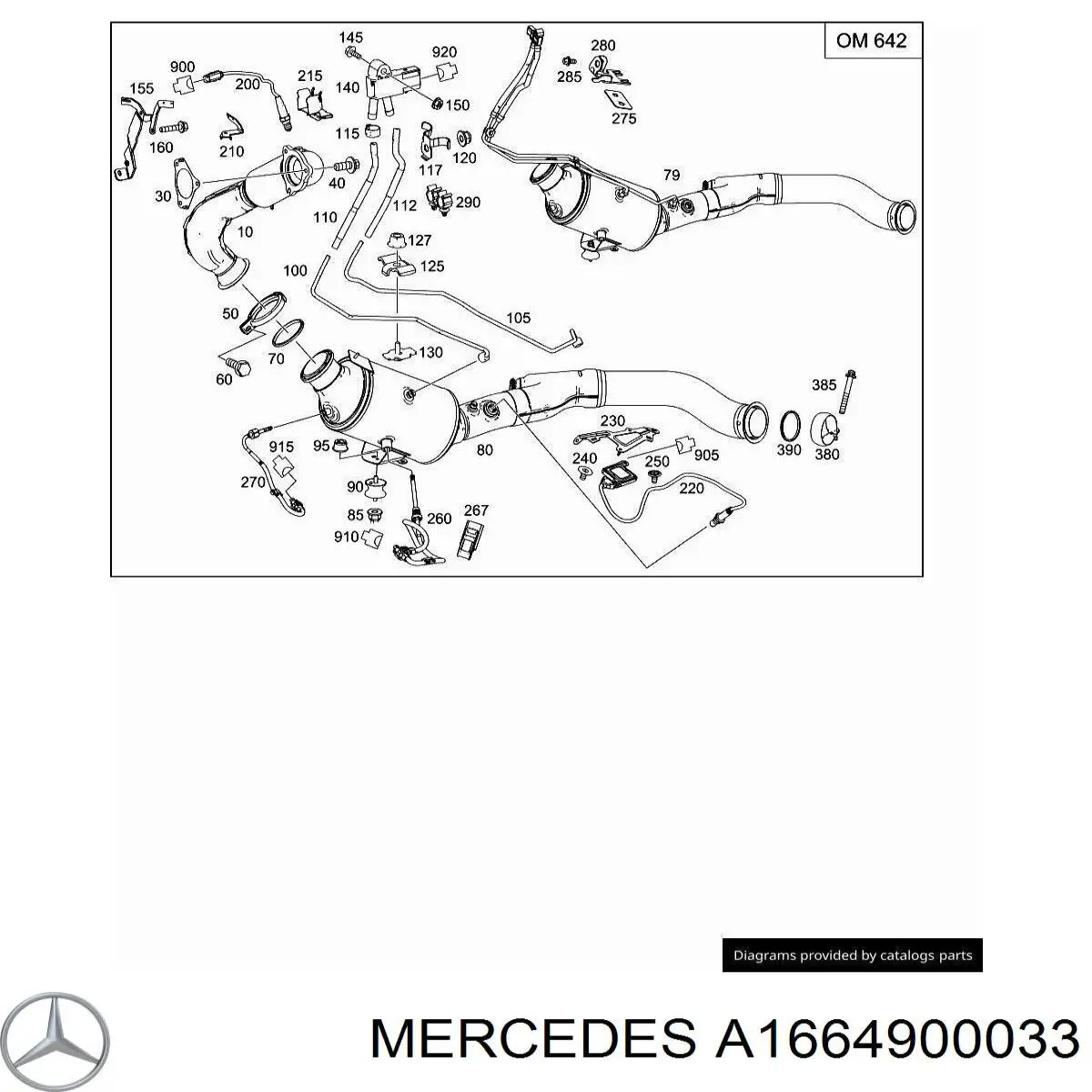 Вихлопна труба Mercedes A1664900033 ціна, від 222.38 USD