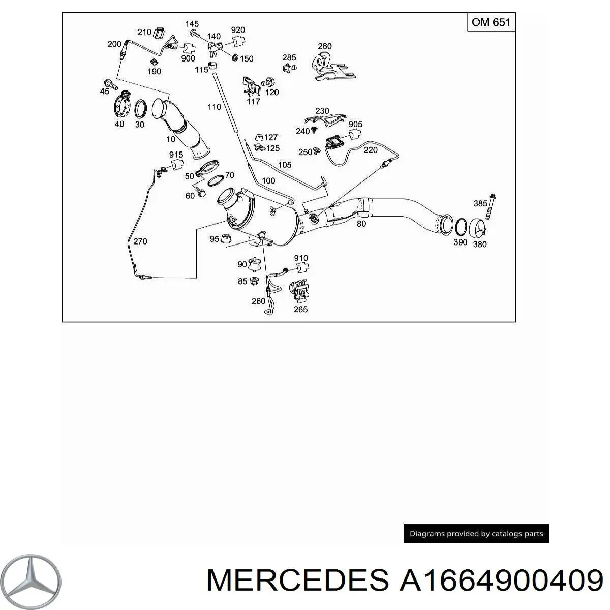 A1664900409 Mercedes Штани глушника передні