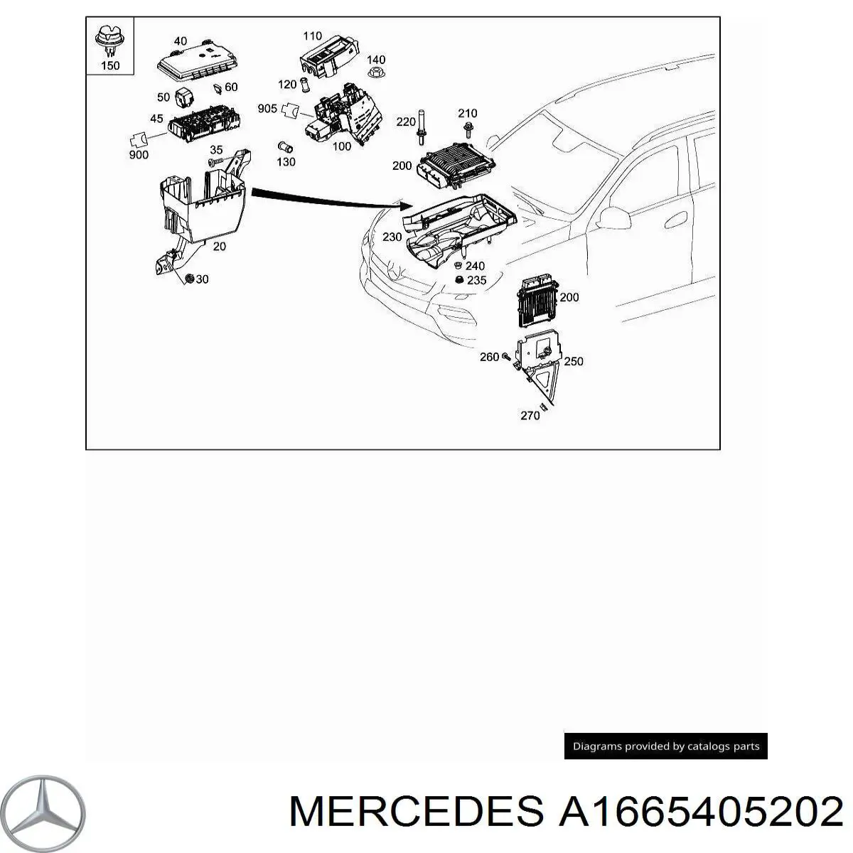 Купити A1665405202 Mercedes Корпус запобіжників