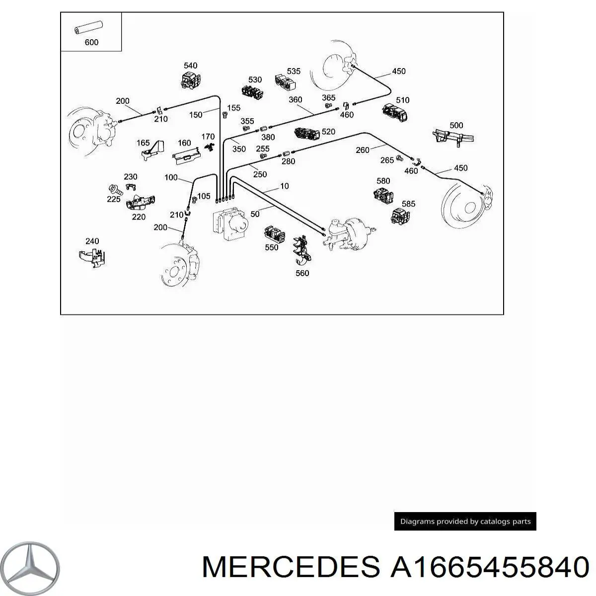A1665455840 Mercedes Скоба гальмівної трубки