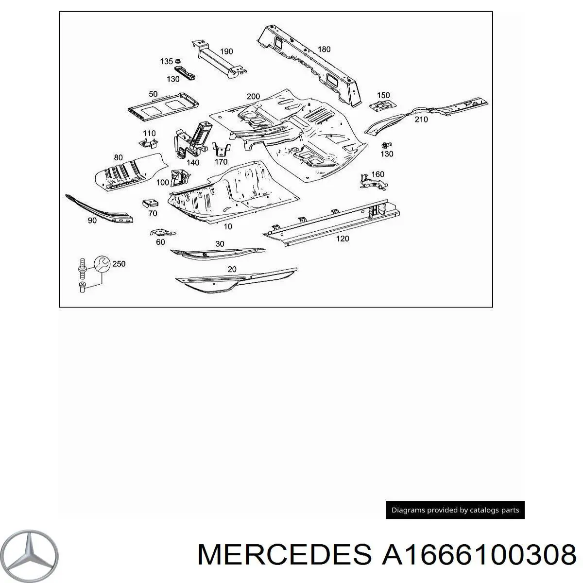  Mercedes A1666100308 ціна, від 46.81 USD