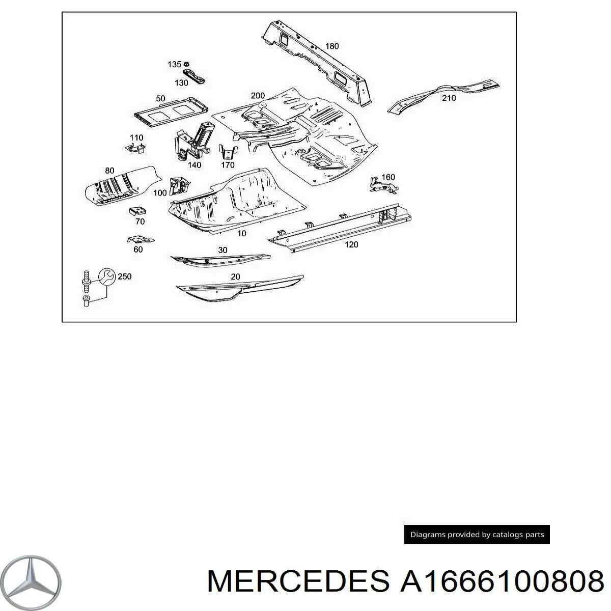 A1666100808 Mercedes Захист днища, лівий