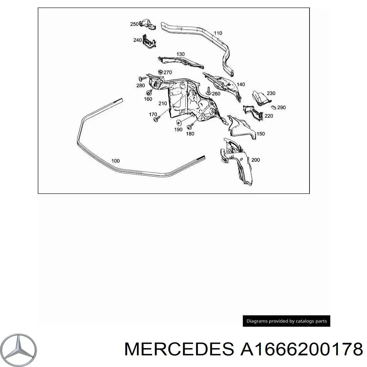  Mercedes A1666207001 ціна, від 50.68 USD