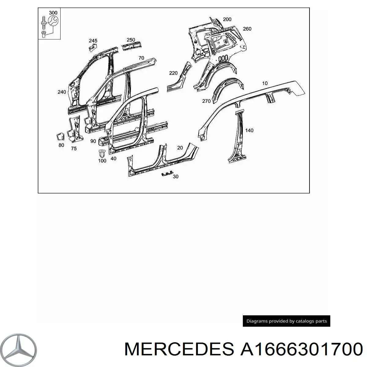  Mercedes A1666301700 ціна, від 190.04 USD