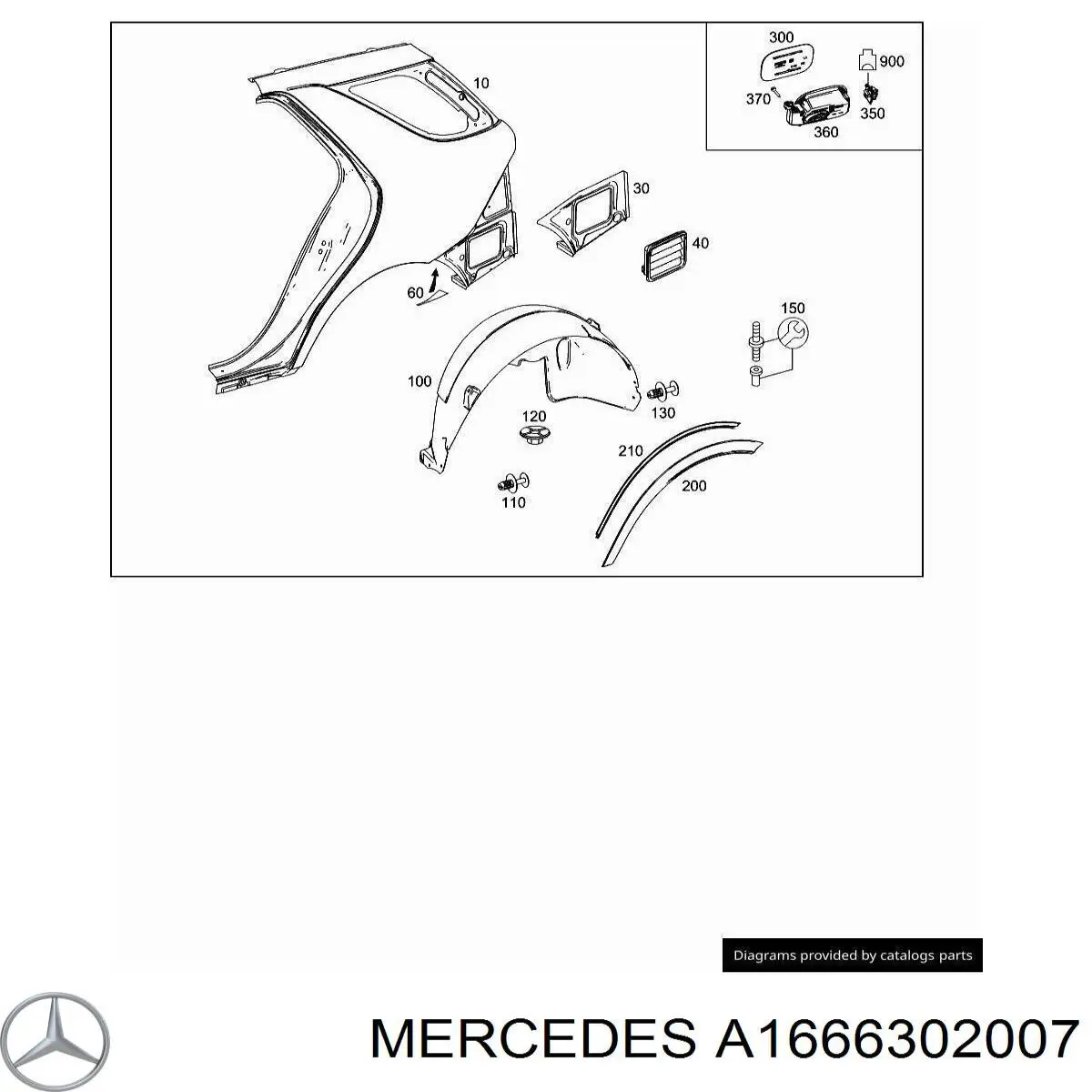 A166630540164 Mercedes Бічна частина задні праві