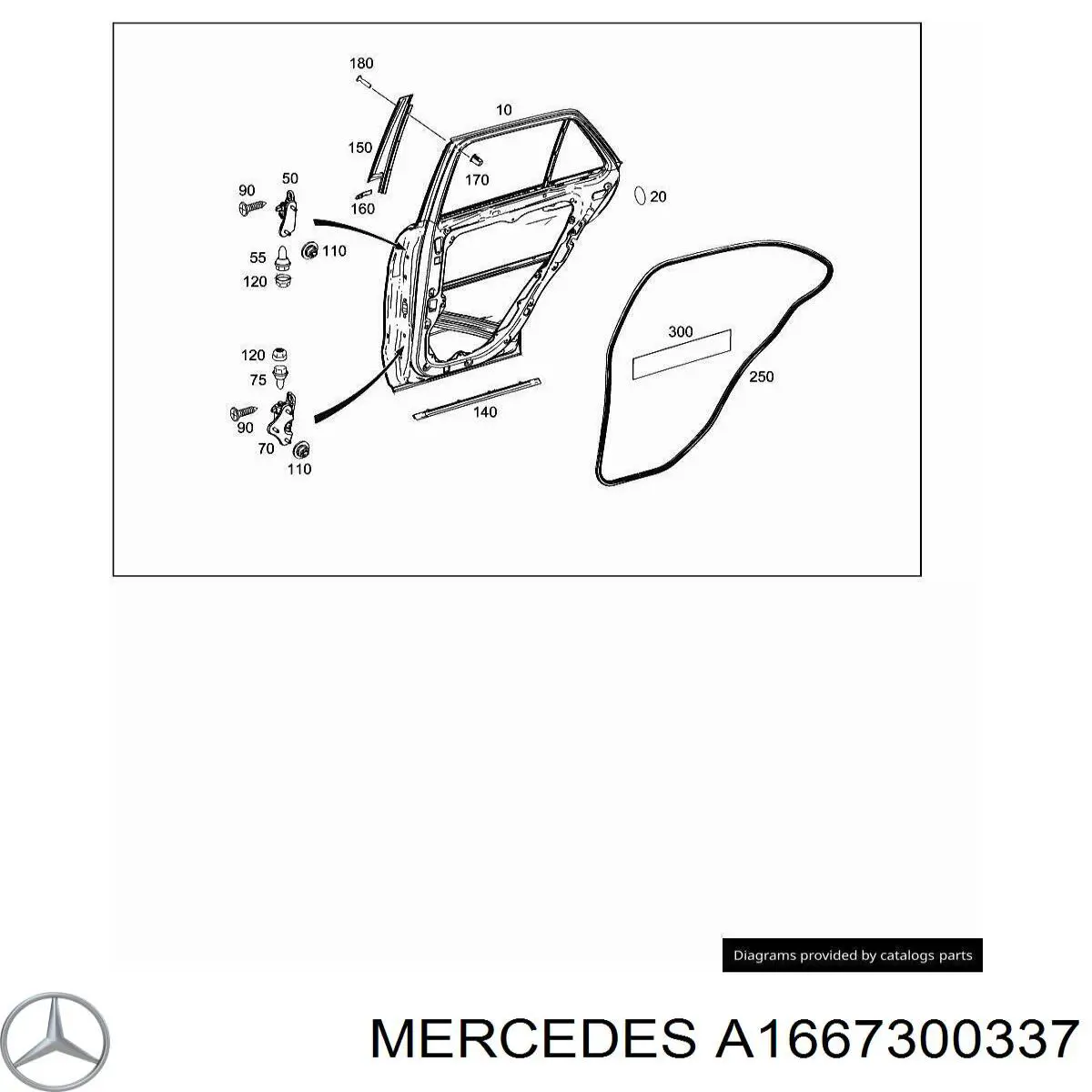 A1667300337 Mercedes Петля задніх лівих дверей