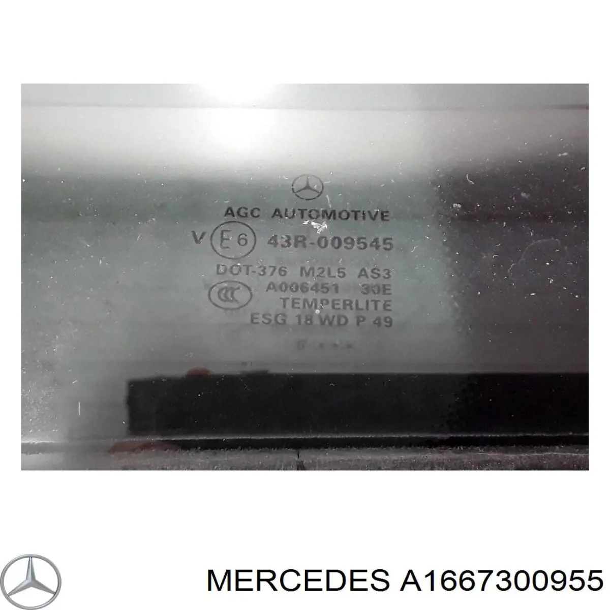 Купити A1667300955 Mercedes Скло-кватирка двері, задньої, лівої
