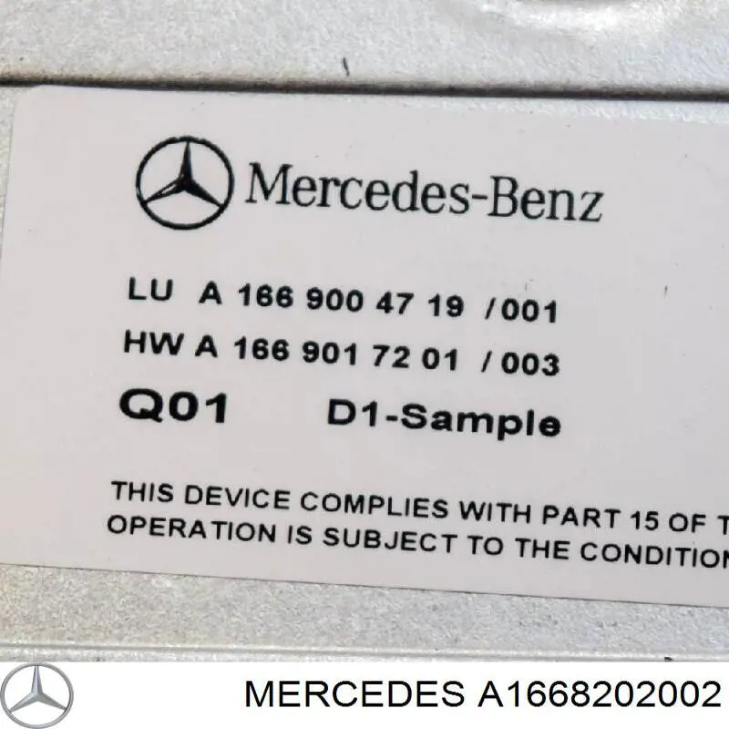 Динамік передньої двері Mercedes A1668202002