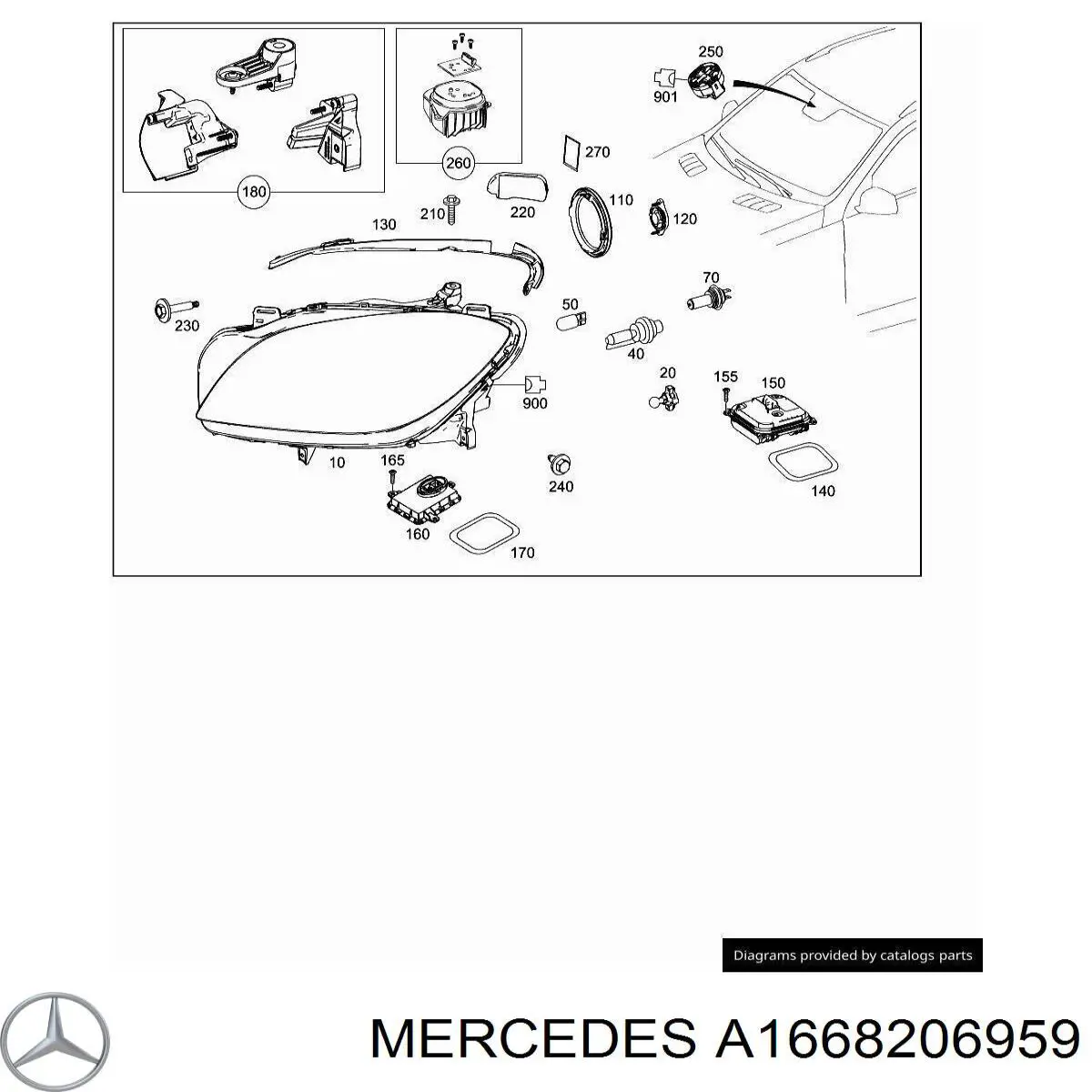 A1668206959 Mercedes Основна фара - вставка