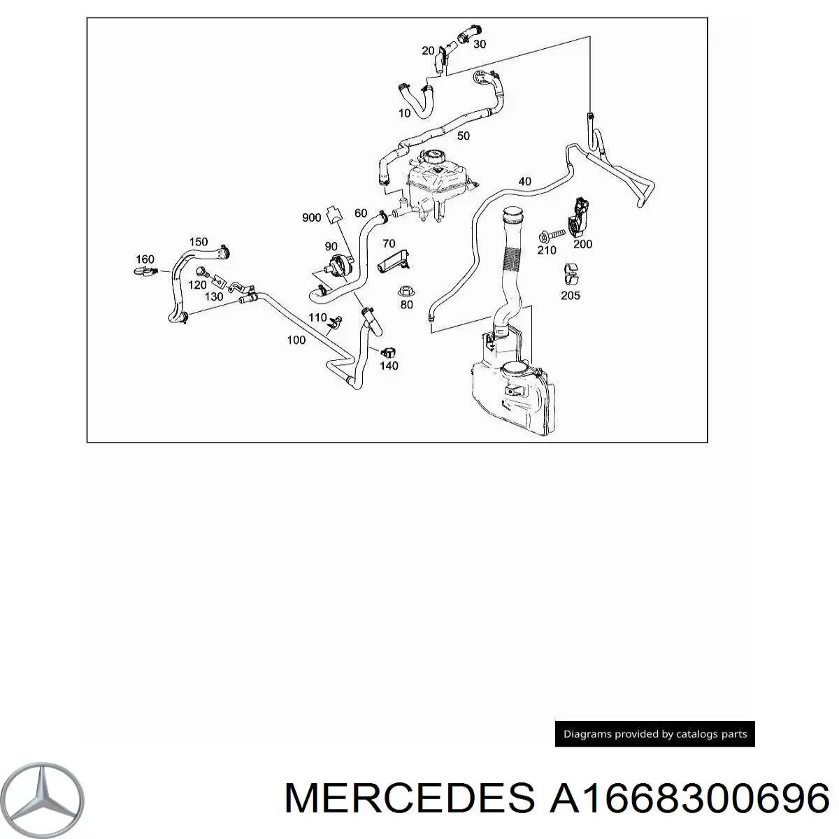 A1668300696 Mercedes шланг/патрубок системи охолодження