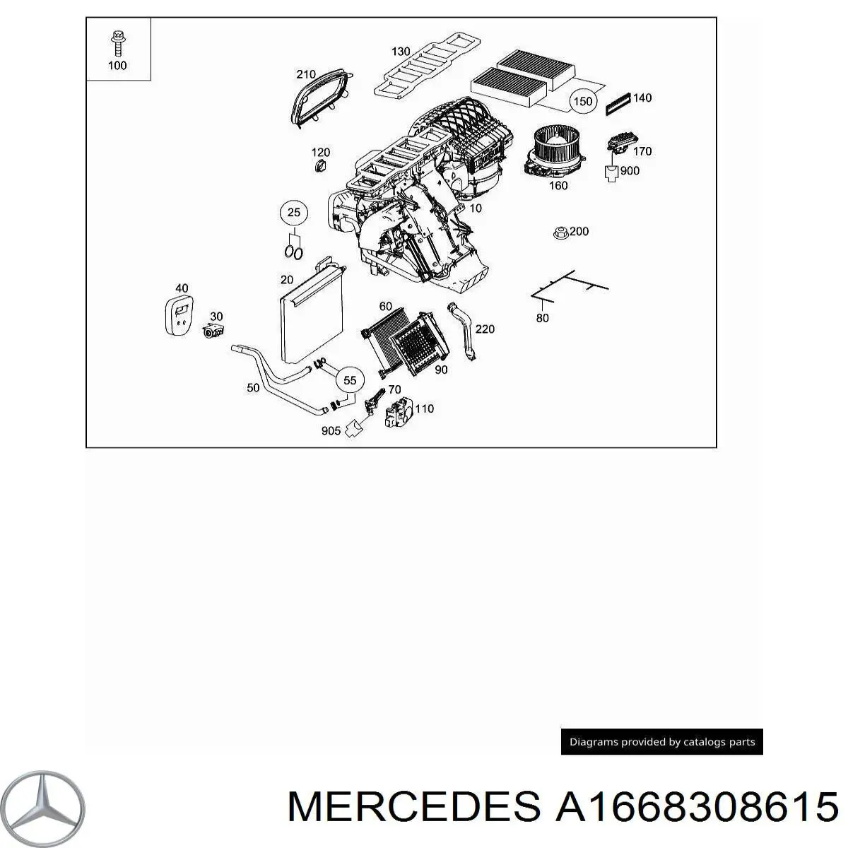  Mercedes A1668308615 ціна, від 19.05 USD