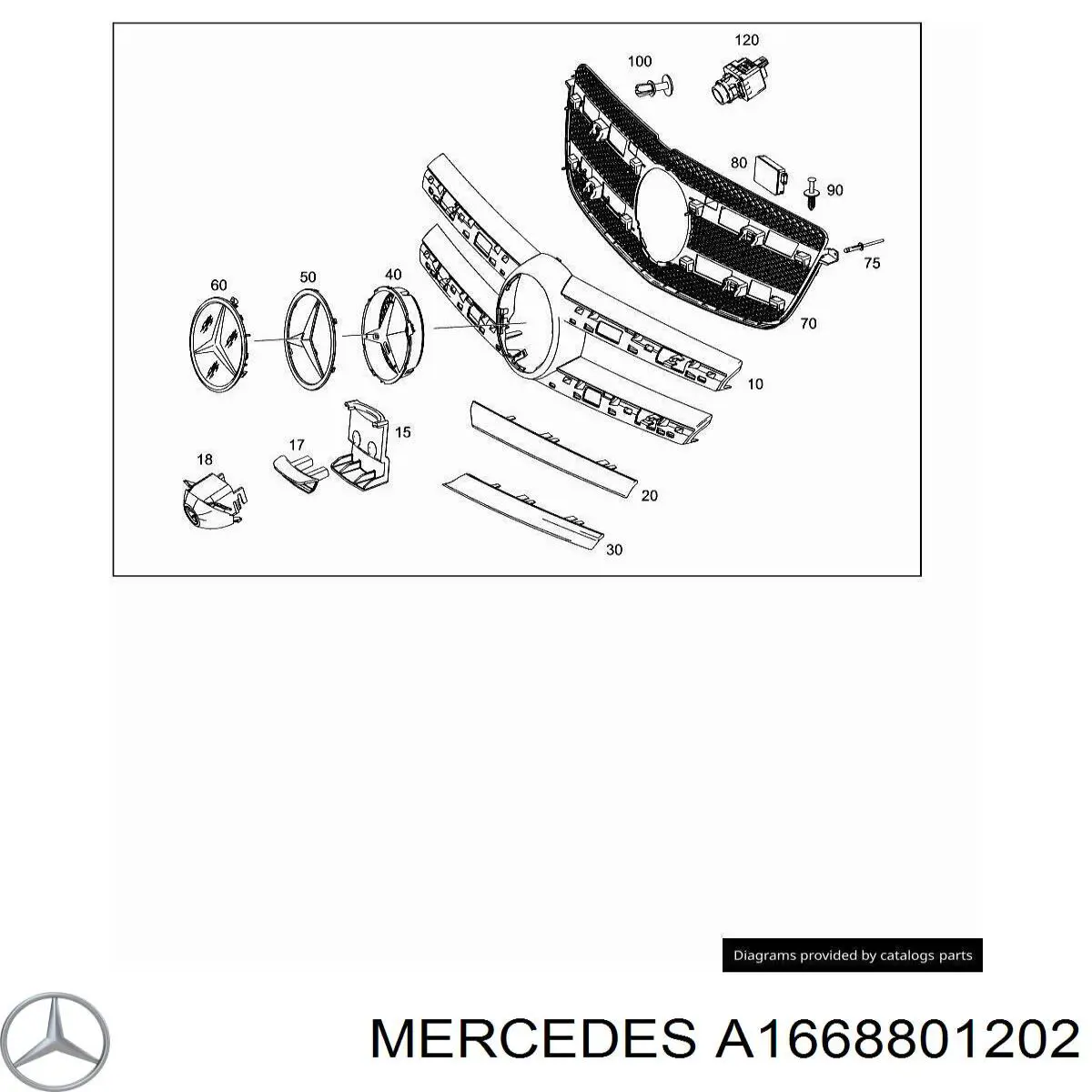 Облицювання радіатора Mercedes A1668801202 ціна, від 190.49 USD