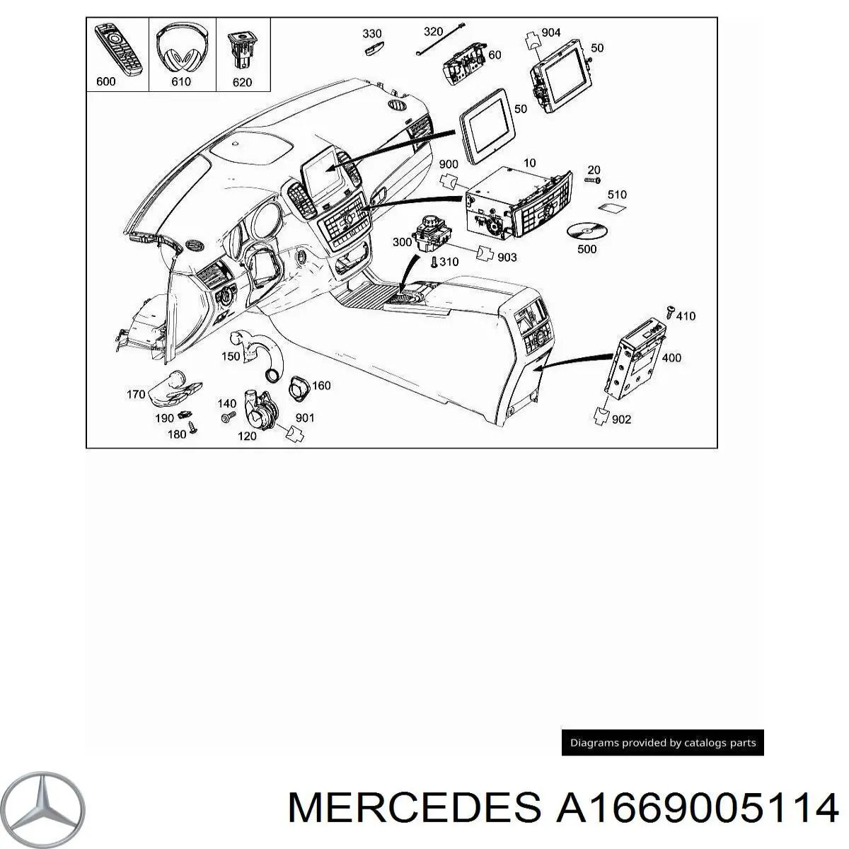 A1669005114 Mercedes Магнітола (радіо AM/FM)