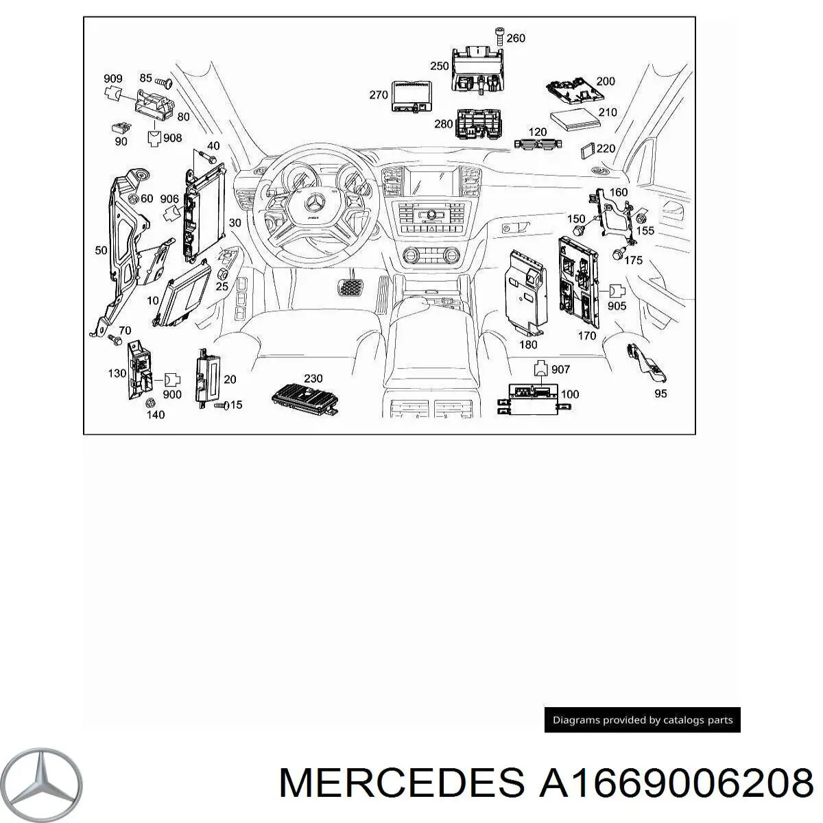Блок керування центральним замком на Mercedes GL-Class (X166)