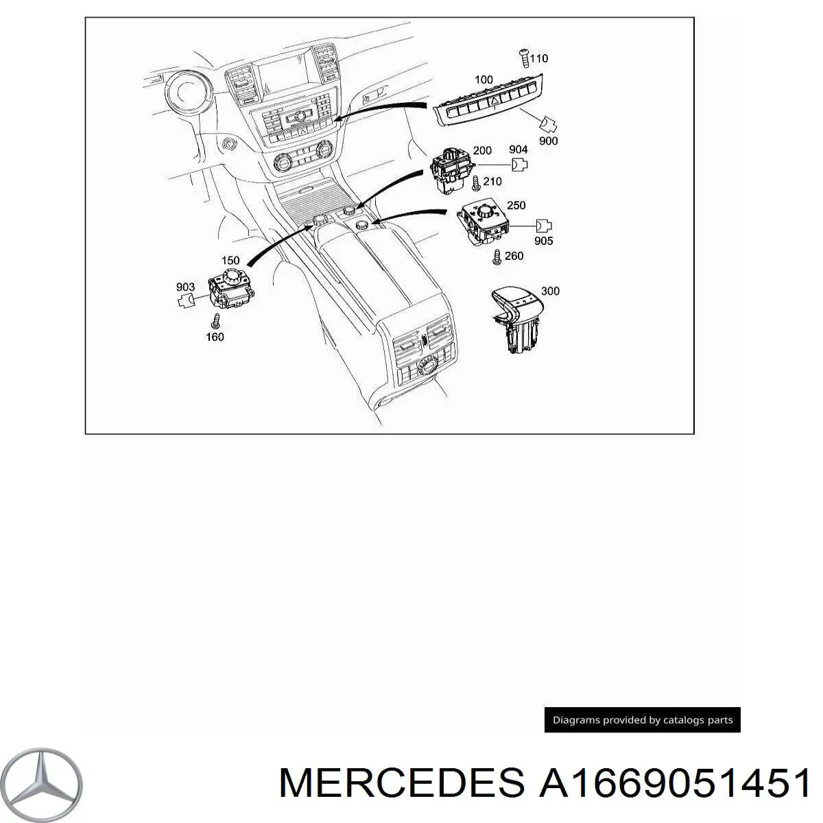 A1669051451 Mercedes Блок кнопок центральної консолі