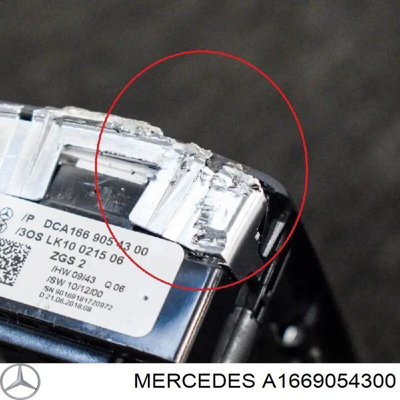 Купити A1669054300 Mercedes Кнопковий блок керування склопідіймачами передній лівий