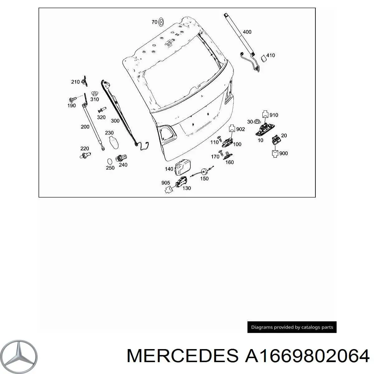Амортизатор двері задньої Mercedes A1669802064 ціна, від 46.88 USD