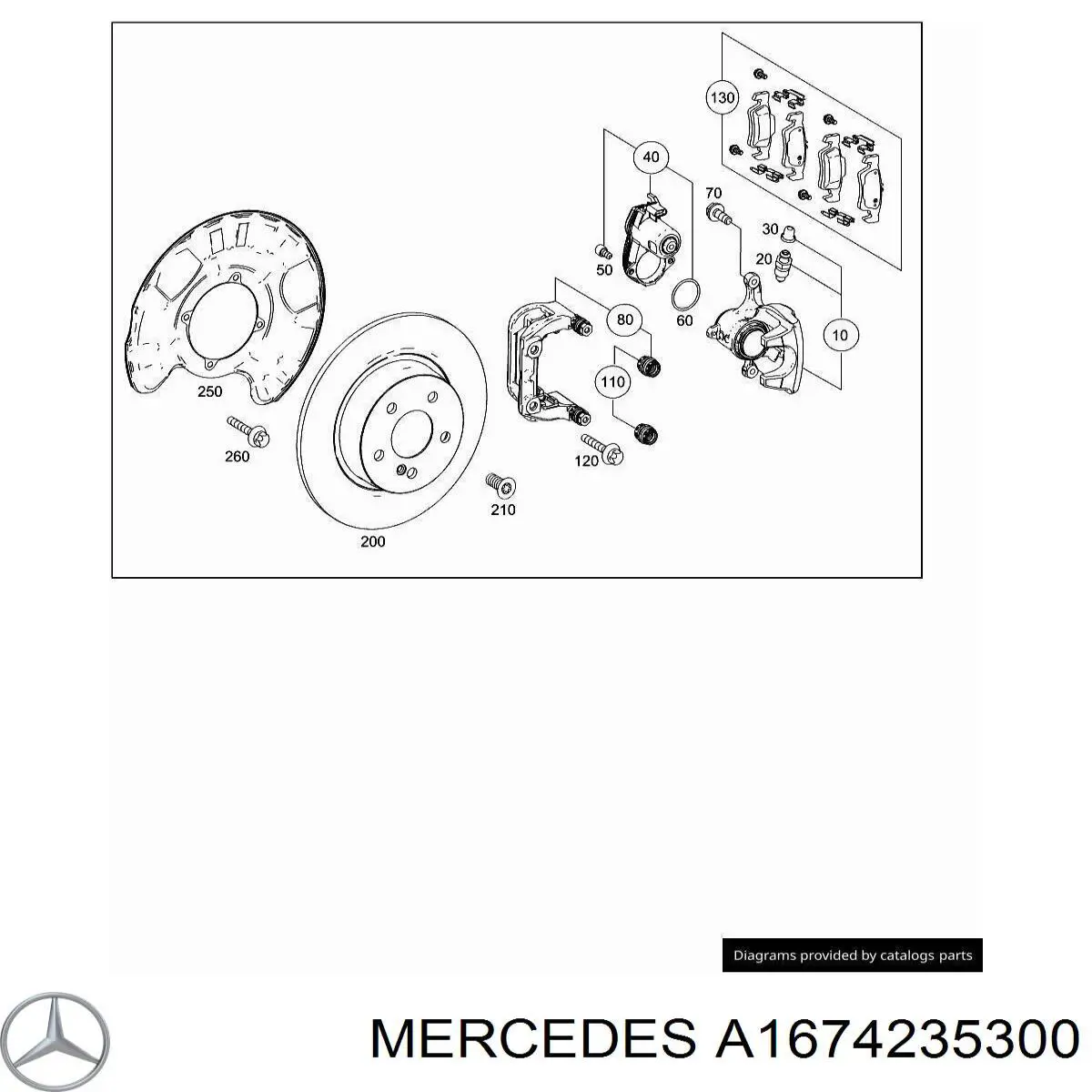 A1674235300 Mercedes Супорт гальмівний задній лівий